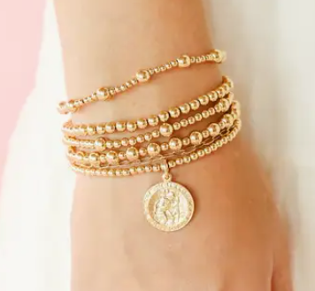 St. Christopher Gold Charm Bracelet